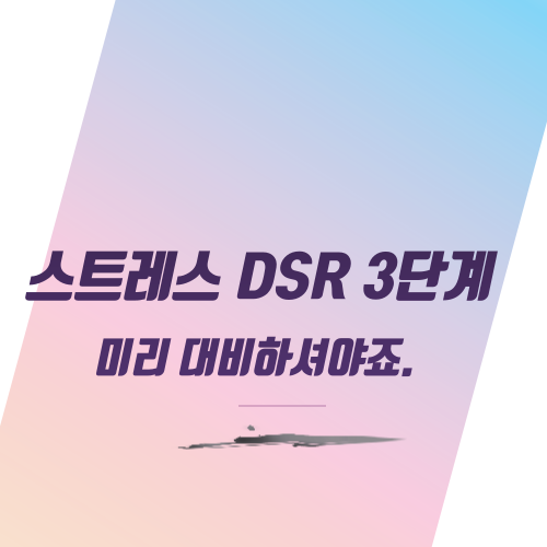  스트레스 DSR 3단계 미리 대비하셔야죠.