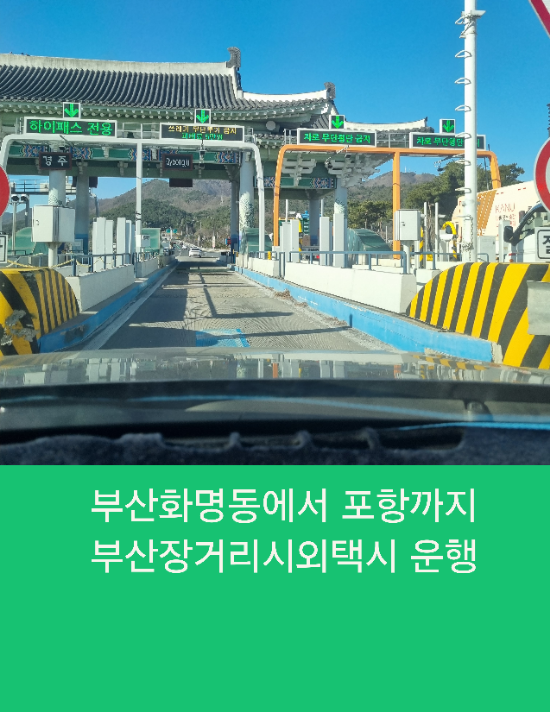  부산화명동에서 포항까지 부산장거리시외택시 운행