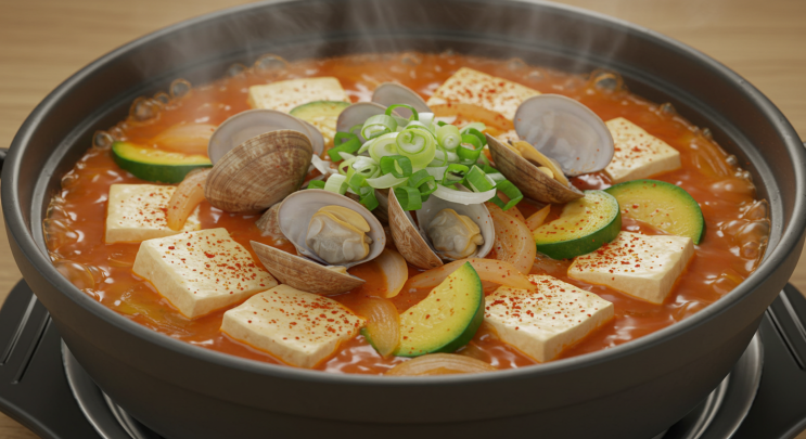   사먹는것 보다 더 맛있는 바지락 순두부찌개 레시피!