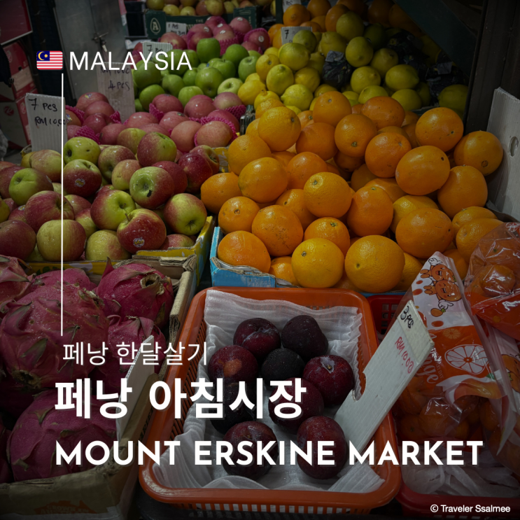  페낭 로컬 아침 시장 Mount Erskine Market 완탄미 나시르막