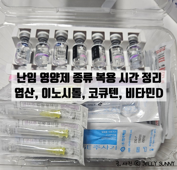  난임 인공수정 시험관 영양제 복용 시간 / 엽산, 이노시톨, 코큐텐, 비타민D