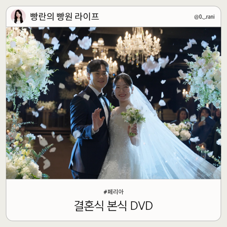  가성비 본식 DVD 추천 페리아 FERIA 결혼식 DVD 후기