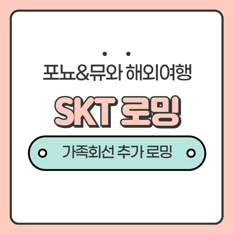 SKT 로밍 빠르고 쉬운 가족추가 여행준비 로밍 2탄