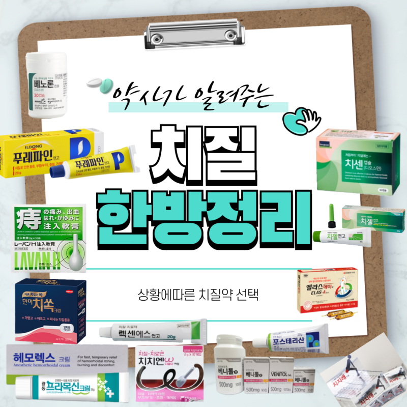 약사가 말해주는 치질 치료/먹는약 바르는약 우선순위는?(치센, 푸레파인, 헤모렉스, 프라목....