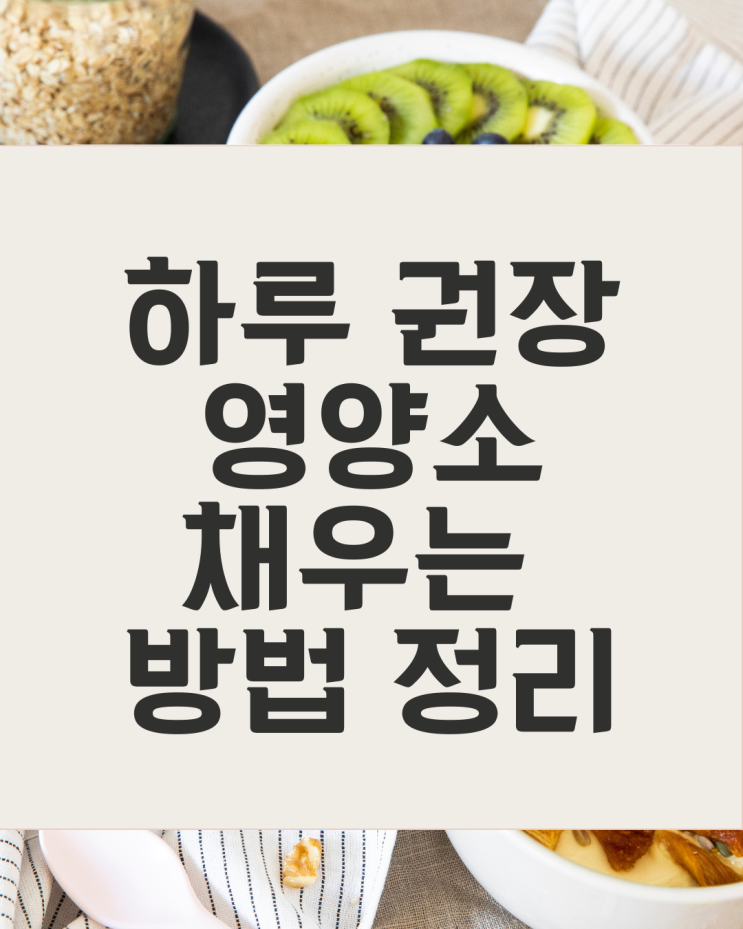  하루 필수 권장 영상소 채우는 방법 총 정리