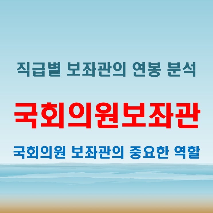  국회의원보좌관 연봉과 직무, 임기별 보수 분석