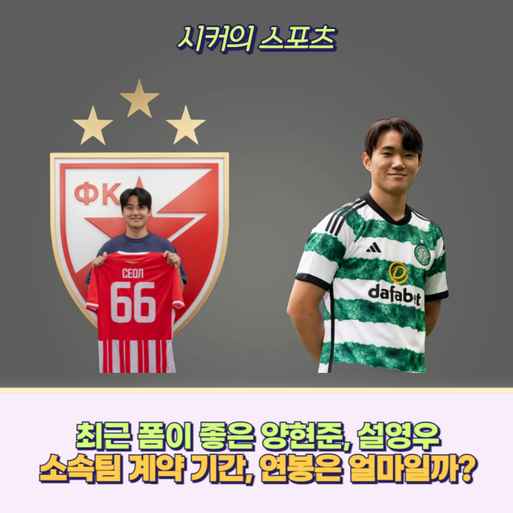 <b>설영우</b>, 양현준 계약 기간, 주급과 연봉 소개 (폼이 너무 좋은... 