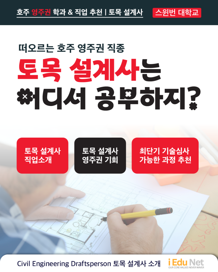 [호주 영주권 직업 추천] 토목 설계사 | 2년 학업 후 최단기 영주권 기술 심사까지 | 스윈번 대학교 Civil Engineering Draftsperson