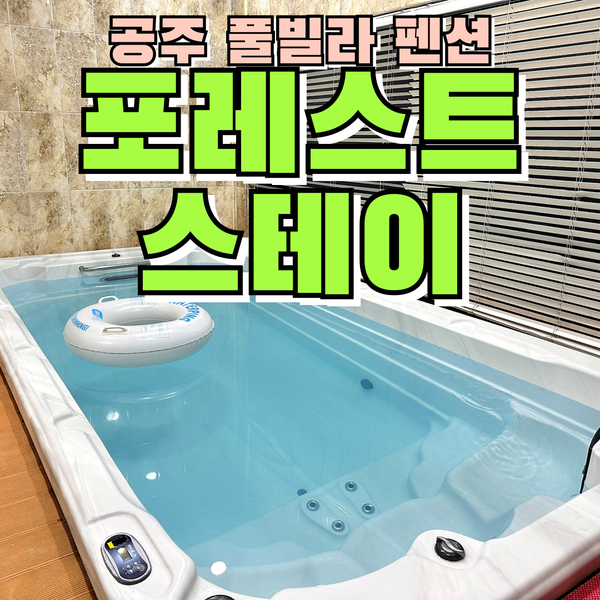  공주풀빌라펜션 포레스트스테이 사계절 온수풀 무료 이용 가능한 동학사 대형월풀수영장펜션