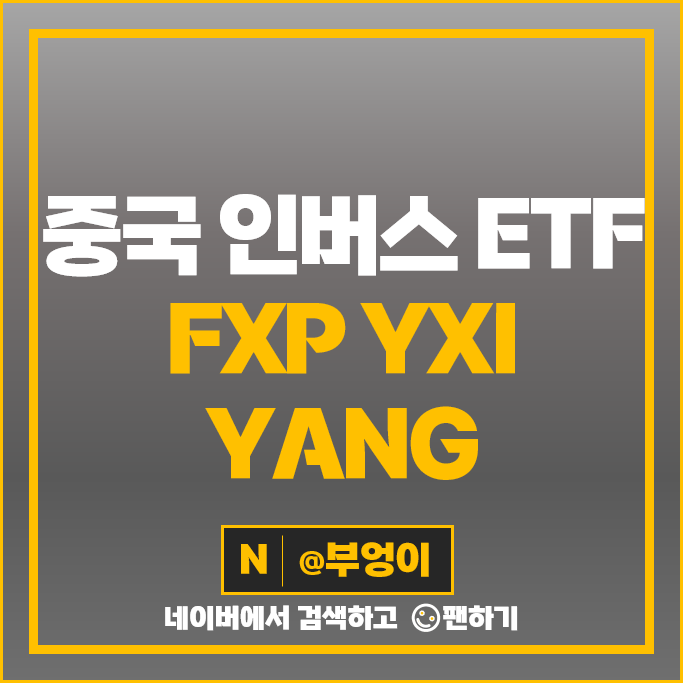 미국 인버스 중국 주식 ETF YANG FXP YXI 주가 배당 미국 인버스 중국 주식 ETF YANG FXP YXI 주가 배당