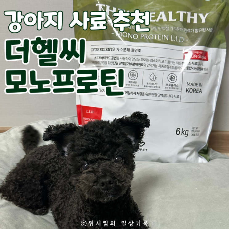  강아지 눈물사료 더헬씨모노프로틴 너무 잘 먹어요