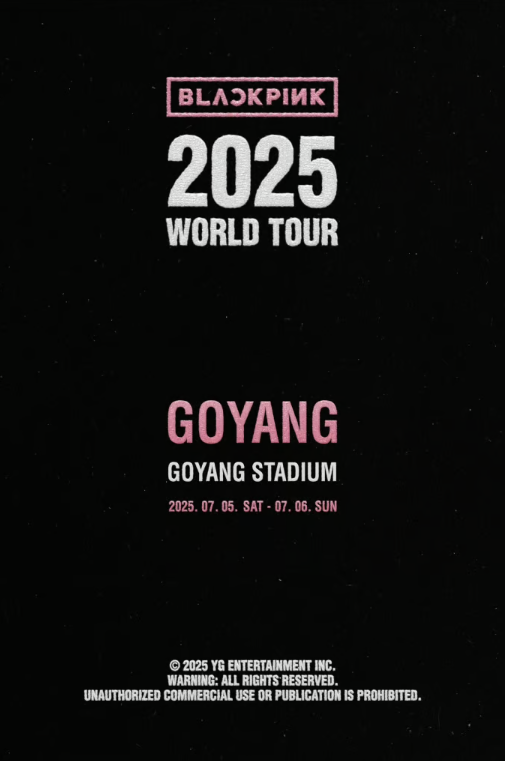<b>고양</b>종합운동장공연:<b>블랙핑크</b>(Black Pink) <b>월드투어</b> 2025... 