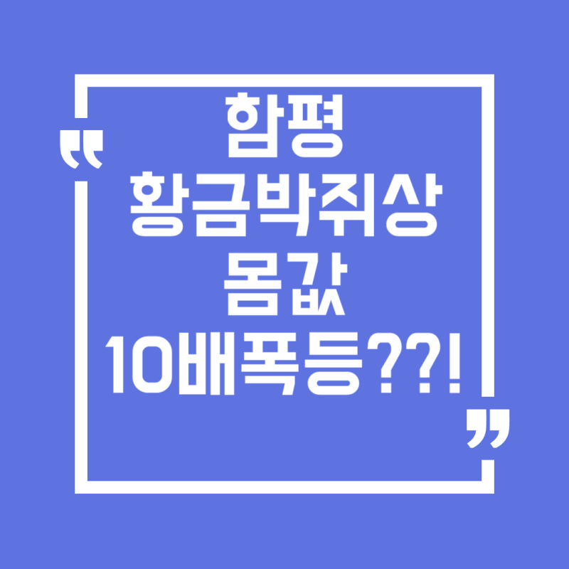 함평 황금박쥐상 몸값 10배 폭등?!