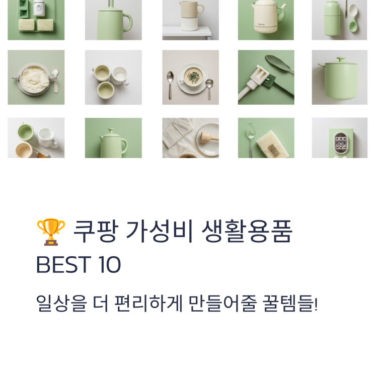  쿠팡에서 난리 난 가성비 생활용품 BEST 10 