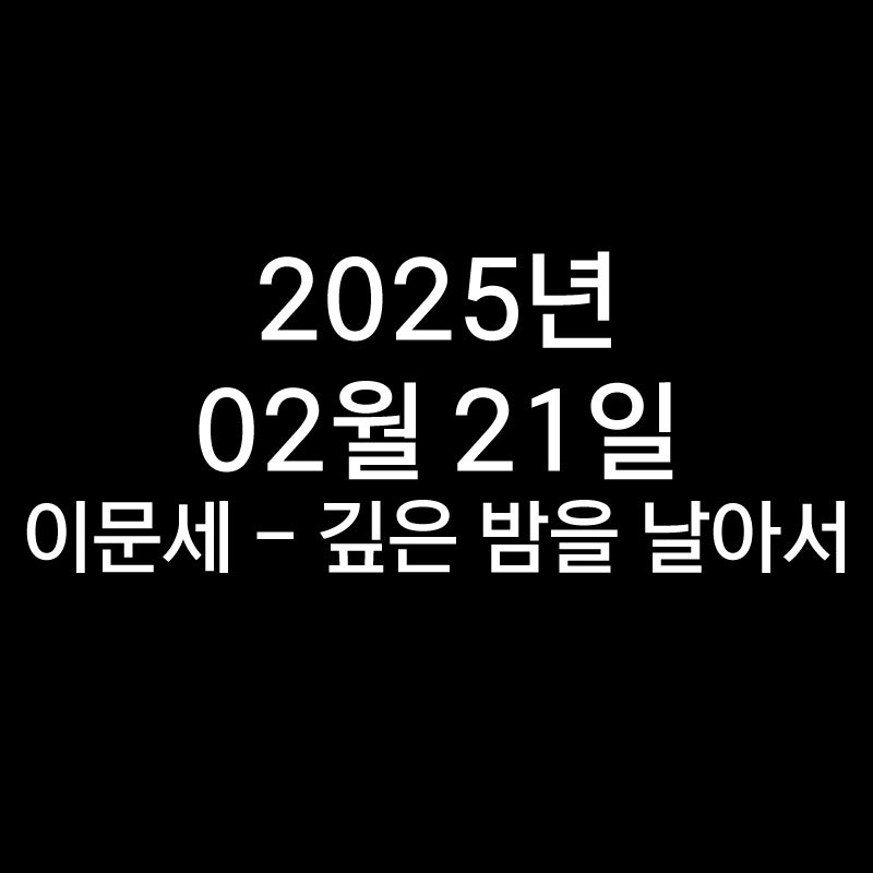 이문세 - 깊은 밤을 날아서