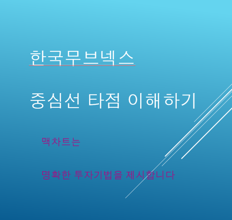  중심선 타점의 한국무브넥스 매매타점 이해하기