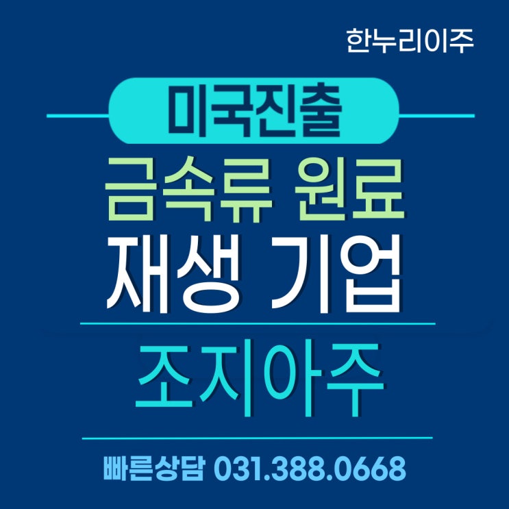 금속류 원료 재생업 미국 조지아 신규법인설립과 E2비자