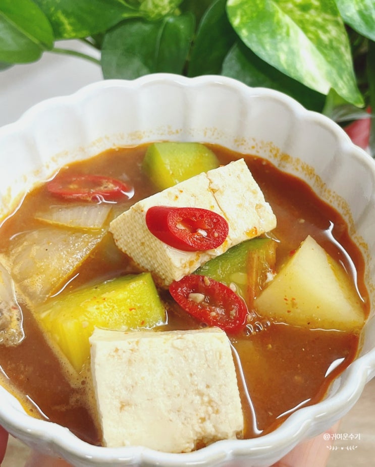  코인육수 된장찌개 끓이는법 집된장 두부된장찌개 레시피