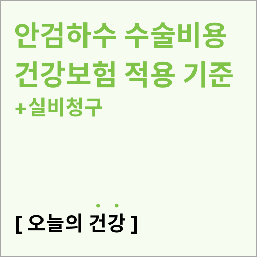  안검하수 수술비용, 건강보험 적용 기준 (실비청구)