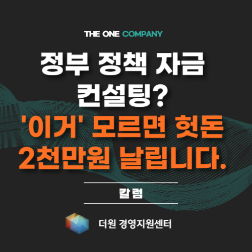  정부 정책 자금 컨설팅? '이거' 모르면 헛돈 2천만원 날립니다.