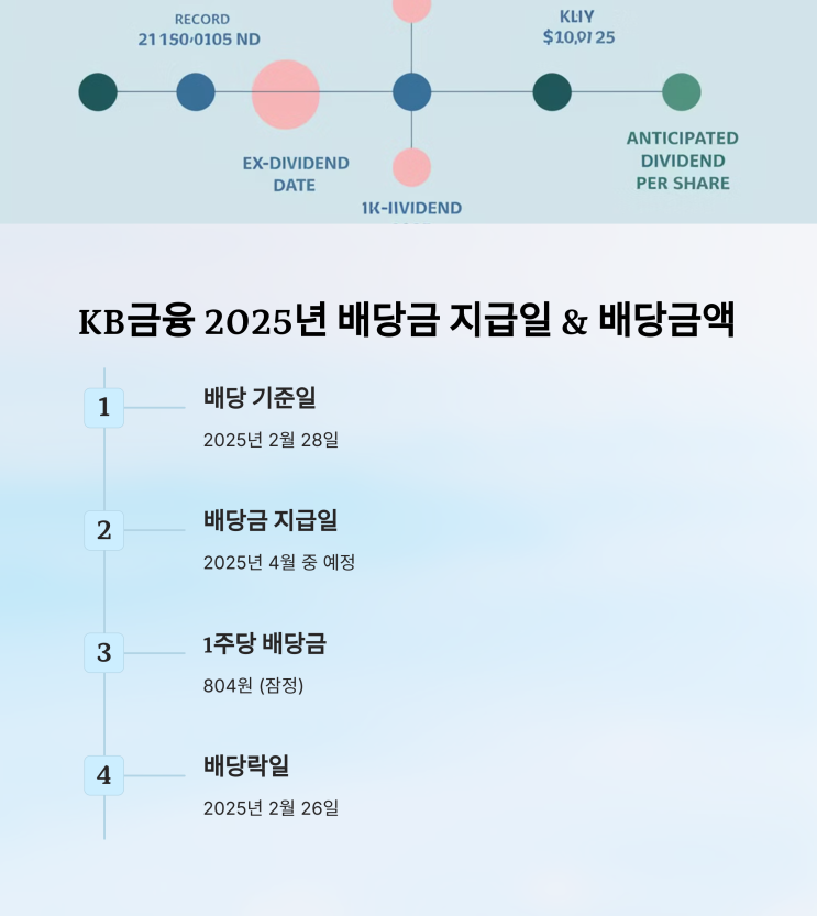  KB금융 배당금 지급일 확정! 2025년 배당 수익률 분석 