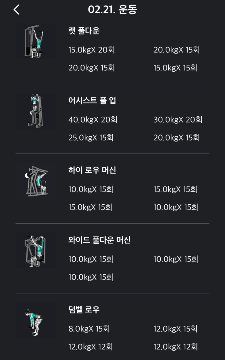  [운동일기] 67. 2월 3주 (등)