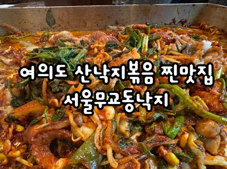 서울무교동낙지 오랜만에 발견한 맛있는 여의도낙지볶음