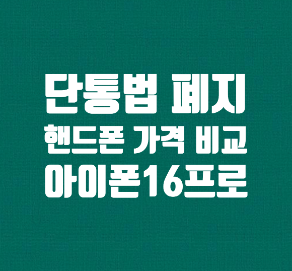  단통법 폐지, 핸드폰 싸게 사는 방법 / 아이폰16 프로 블랙