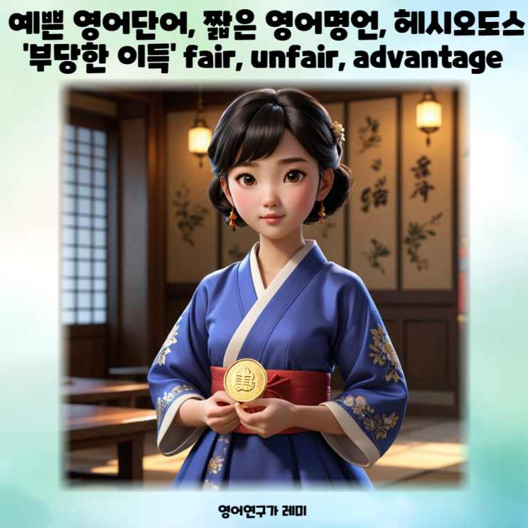 예쁜 영어단어, 짧은 영어명언, 헤시오도스 '부당한 이득' fair, unfair, advantage 예쁜 영어단어, 짧은 영어명언, 헤시오도스 '부당한 이득' fair, unfair, advantage