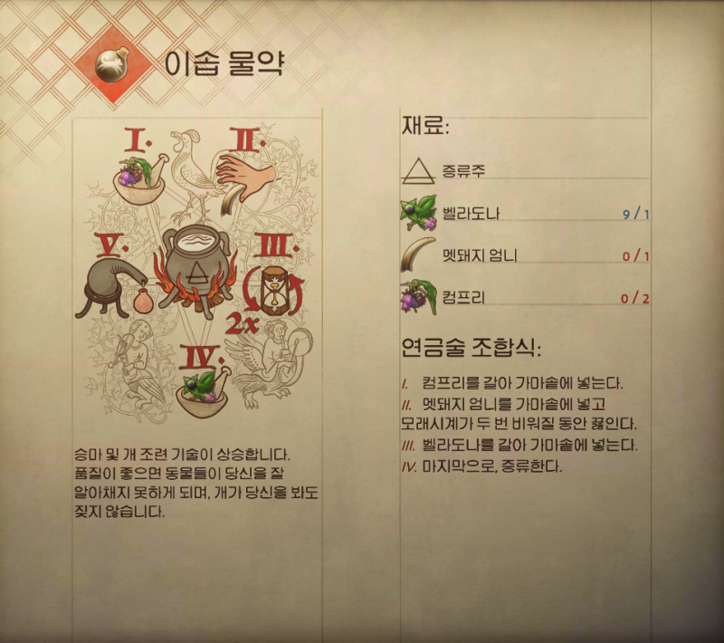 킹덤컴2 연금술 물약 레시피 제조법 모두 모음 : 네이버 블로그