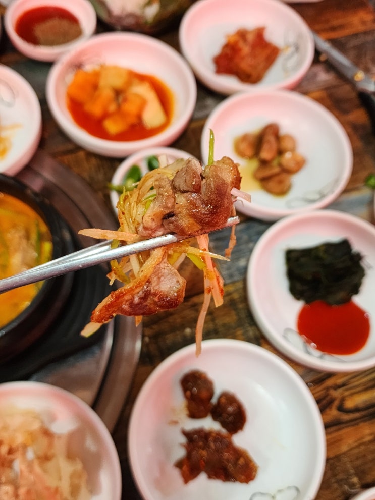 풍암동 맛집 명품오리 생오리구이 반마리 아기랑 방문후기