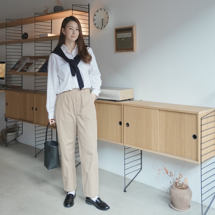  무인양품 MUJI 이지팬츠 테이퍼드 와이드팬츠 여성 바지 봄코디