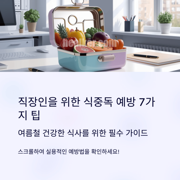 식중독 예방 직장인 7가지 실천법