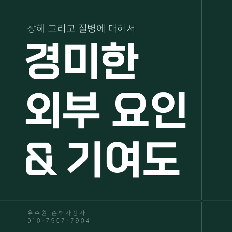  경미한 외부 요인 정의 그리고 보험금 분쟁 해결 방안
