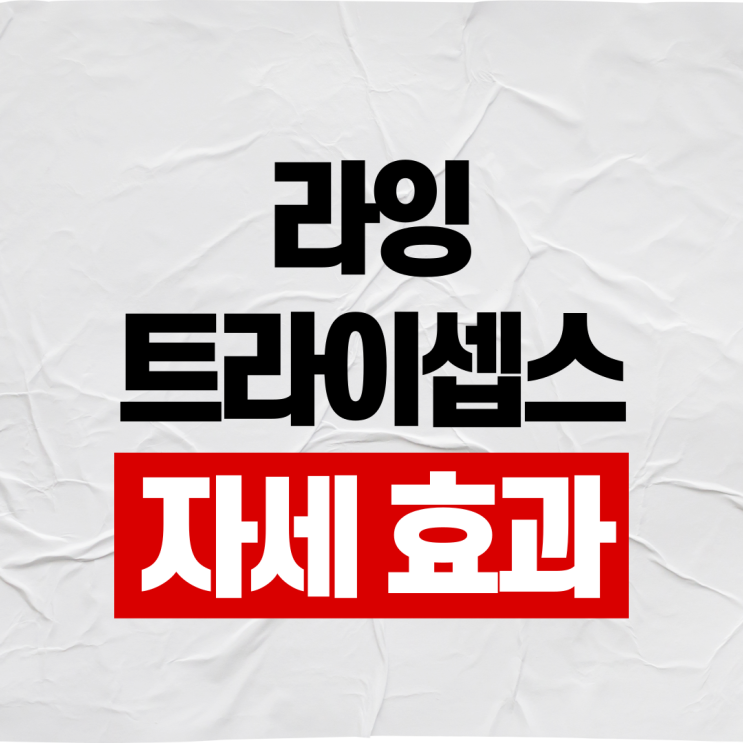  라잉 트라이셉스 익스텐션 자세 이렇게 해보세요