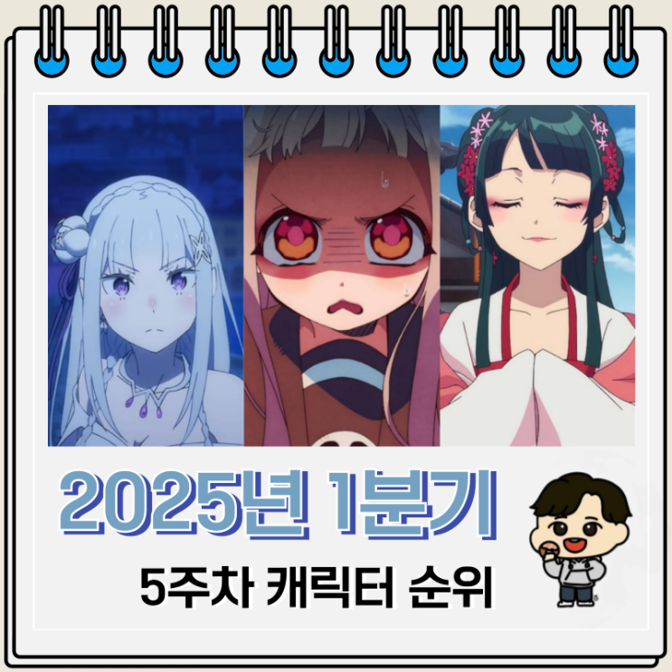 2025년 1분기 애니 여자 캐릭터 순위 5주차 2025년 1분기 애니 여자 캐릭터 순위 5주차
