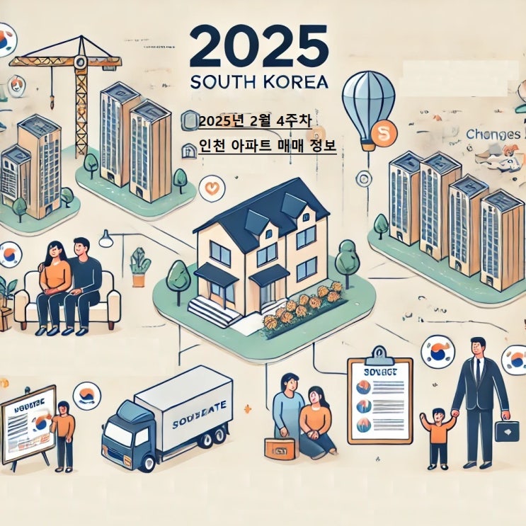  인천 아파트 실거래가로 보는 시세 변화!2025년 2월 4주차(2025.02.16 ~ 25.02.22) 가장 큰 하락/상승 아파트는? (역대 최고가,역대 최저가 매매 아파트포함)