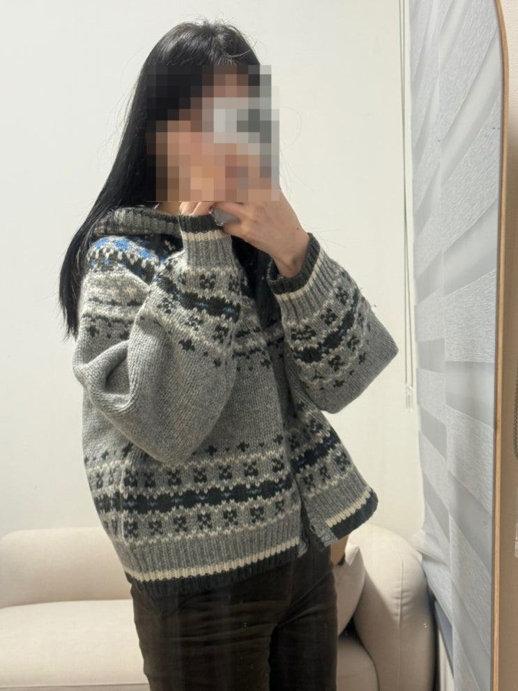  유라고 노르딕 가디건 Jacquard hoodie cardigan 후드 가디건 추천