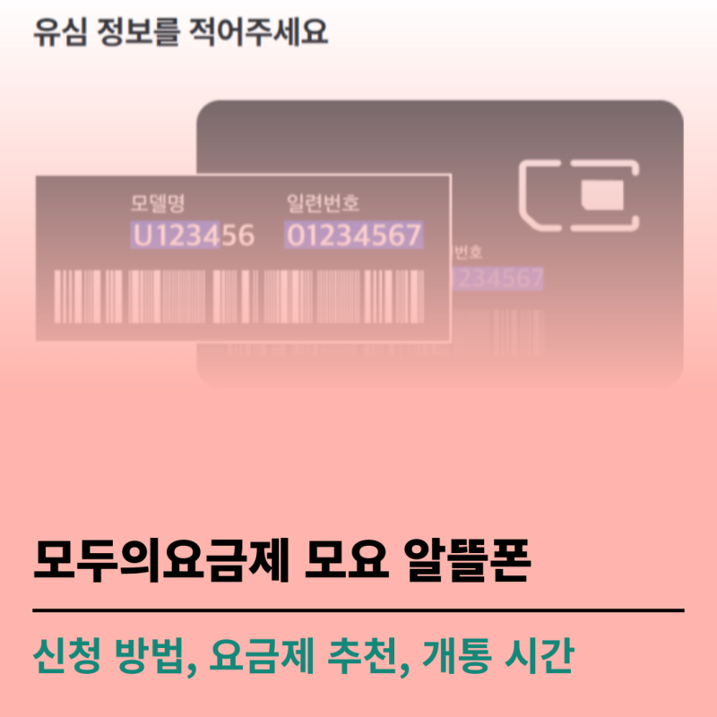 모두의요금제 모요 알뜰폰｜신청 방법, 후기, 요금제 추천, 개통 시간, 유심칩 교체 방법
