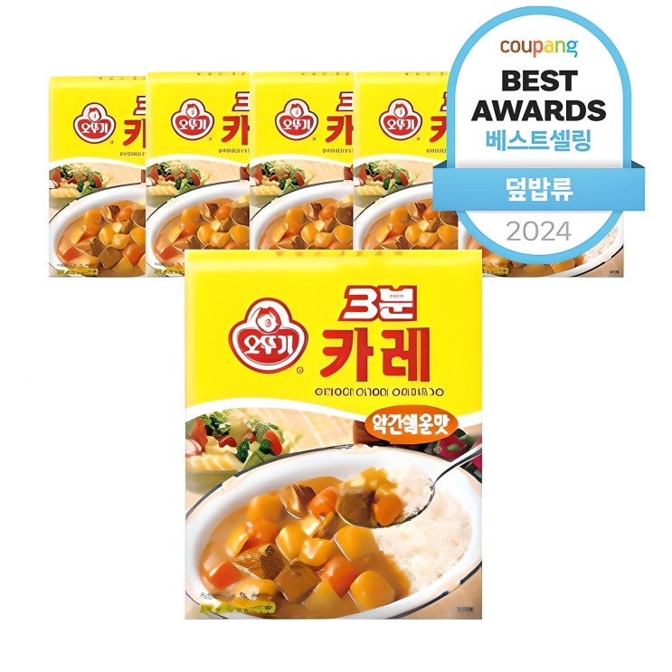  오뚜기3분 카레 약간매운맛, 200g, 6개