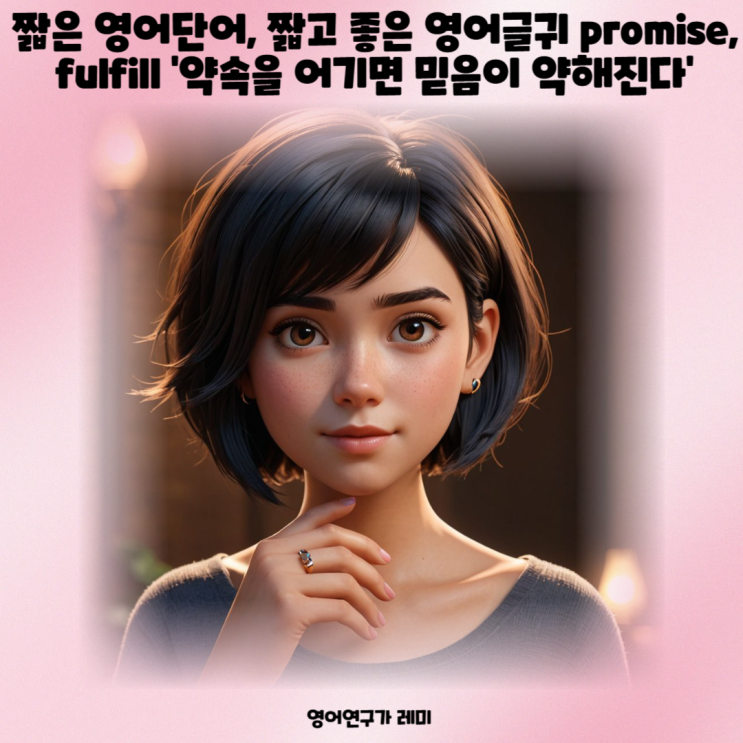 짧은 영어단어, 짧고 좋은 영어글귀 promise, fulfill '약속을 어기면 믿음이 약해진다' 짧은 영어단어, 짧고 좋은 영어글귀 promise, fulfill '약속을 어기면 믿음이 약해진다'