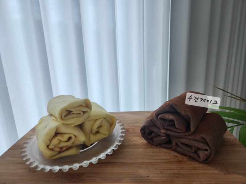 핫한 수건케이크 만들기 반죽과 마는방법 레시피 꿀팁