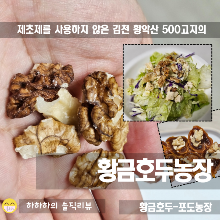  무농약 알호두, 황금호두농장 깐호두와 곶감호두말이