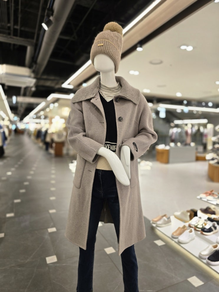  조이너스 니트카라 모직 롱코트 리뷰