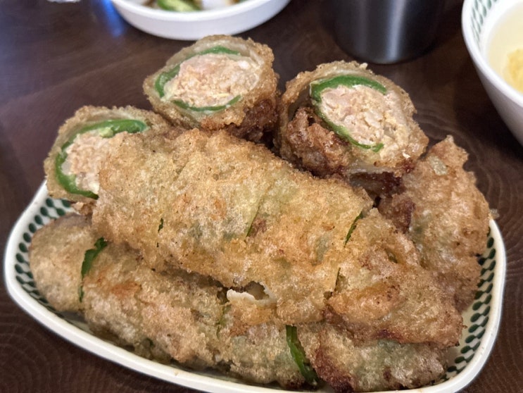  수유역맛집 흥부전놀부전 고추튀김과 해물김치전