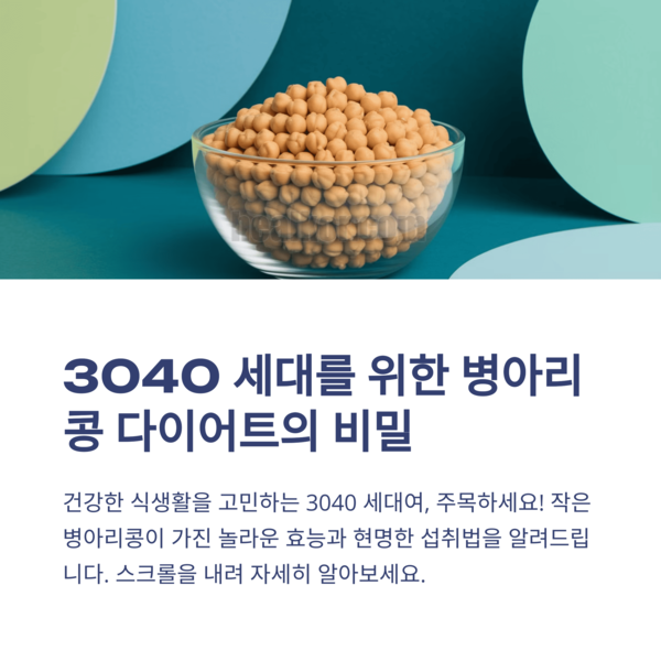  병아리콩효능 3040 강력다이어트