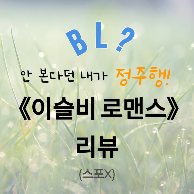 BL? 안 본다던 내가 정주행! 웹툰 《이슬비 로맨스》 리뷰 (스포X)