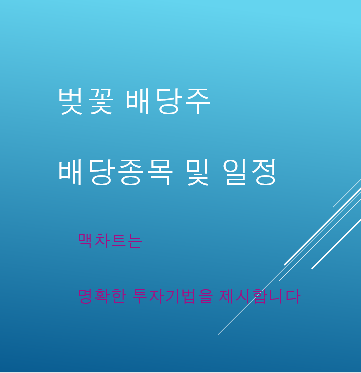  벚꽃 배당주 리스트 및 일정  예스코홀딩스로  매매타점 예시