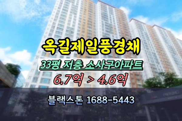  소사구아파트 경매 옥길제일풍경채제이드카운티 33평 [2023타경40388]
