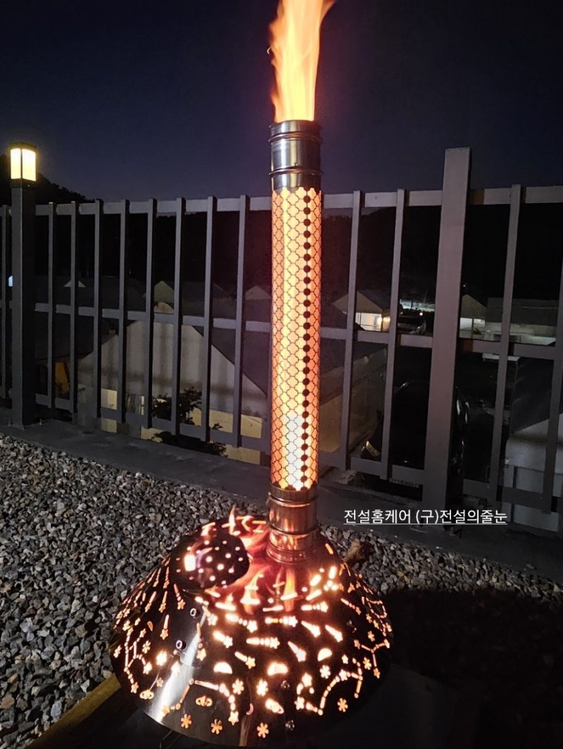 캠핑 화로대 콜맨 파이어디스크 +파이어링+디어문캠핑 버닝레이스 누드연통 조합으로 완벽....